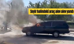 Seyir halindeki araç alev alev yandı
