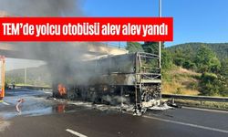TEM’de yolcu otobüsü alev alev yandı
