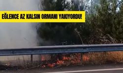 Konvoyda Yanan Meşale Çamlığa Atıldı, Yangın Son Anda Söndürüldü