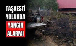 TAŞKESTİ YOLUNDA YANGIN ALARMI