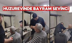 Bolu’da Berberlerden Huzurevinde Bayram Tıraşı