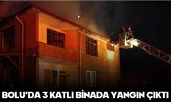 BOLU’DA 3 KATLI BİNADA YANGIN ÇIKTI