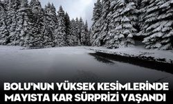 BOLU'NUN YÜKSEK KESİMLERİNDE MAYISTA KAR SÜRPRİZİ YAŞANDI