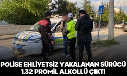 POLİSE EHLİYETSİZ YAKALANAN SÜRÜCÜ 1.32 PROMİL ALKOLLÜ ÇIKTI