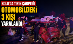 BOLU'DA TIRIN ÇARPTIĞI OTOMOBİLDEKİ 3 KİŞİ YARALANDI