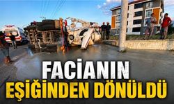Bolu'da Beton Mikseri Yan Yattı, Sürücü Hafif Yaralandı