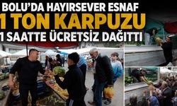 BOLU’DA HAYIRSEVER ESNAF 1 TON KARPUZU 1 SAATTE ÜCRETSİZ DAĞITTI