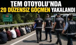 TEM OTOYOLU'NDA 20 DÜZENSİZ GÖÇMEN YAKALANDI
