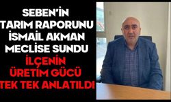 Seben’in tarım raporunu İsmail Akman meclise sundu! İlçenin üretim gücü tek tek anlatıldı
