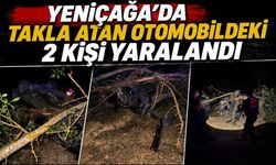 YENİÇAĞA'DA TAKLA ATAN OTOMOBİLDEKİ 2 KİŞİ YARALANDI