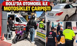 BOLU'DA OTOMOBİL İLE MOTOSİKLET ÇARPIŞTI