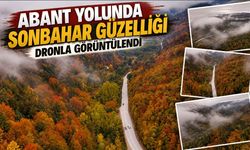 ABANT YOLUNDA SONBAHAR GÜZELLİĞİ DRONLA GÖRÜNTÜLENDİ