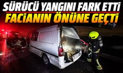 Bolu’da Seyir Halindeki Minibüs Alev Aldı
