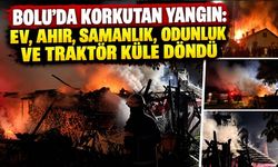 BOLU’DA KORKUTAN YANGIN: EV, AHIR, SAMANLIK, ODUNLUK VE TRAKTÖR KÜLE DÖNDÜ