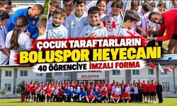 ÇOCUK TARAFTARLARIN BOLUSPOR HEYECANI! 40 ÖĞRENCİYE İMZALI FORMA