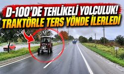 Bolu'da D-100'de ters şeritten ilerleyen traktör kazaya davetiye çıkarttı