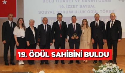 19. İzzet Baysal Sosyal Sorumluluk Ödülü Fatih Yamaner’e Verildi