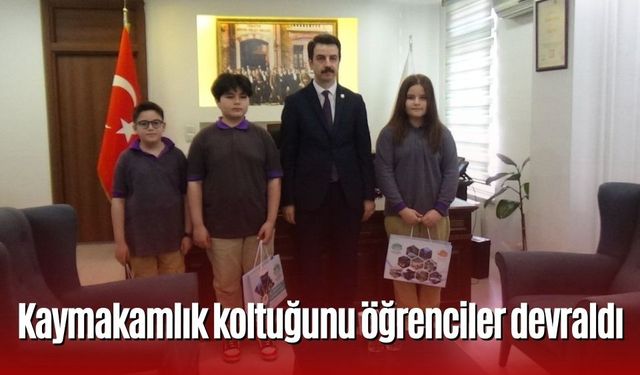 Kaymakamlık koltuğunu öğrenciler devraldı