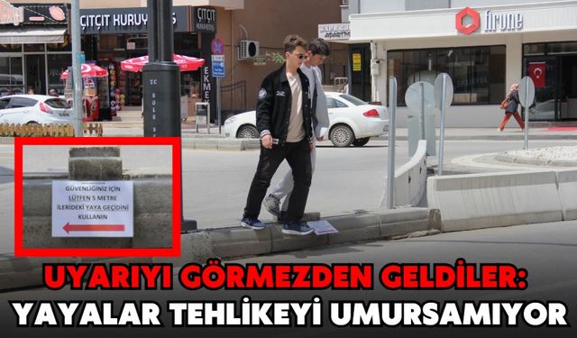 Uyarıyı Görmezden Geldiler:  BOLU’DA YAYALAR TEHLİKEYİ UMURSAMIYOR