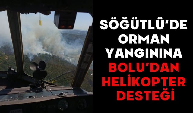 Söğütlü’de orman yangınına Bolu’dan helikopter desteği
