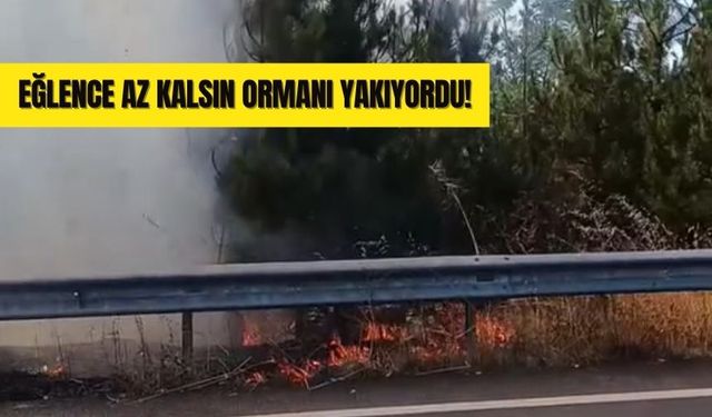 Konvoyda Yanan Meşale Çamlığa Atıldı, Yangın Son Anda Söndürüldü