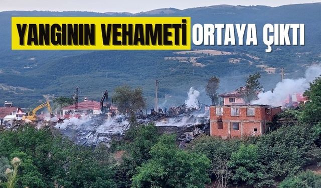 Taşkesti’de Gün ışırken yangının vehameti ortaya çıktı