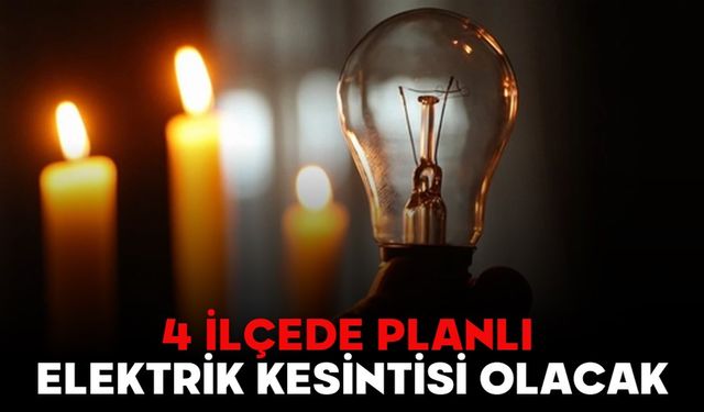 4 İLÇEDE PLANLI ELEKTRİK KESİNTİSİ OLACAK