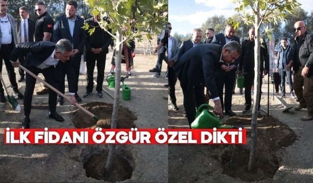 Bolu’da Cumhuriyet Parkı’na ilk fidanı Özgür Özel dikti