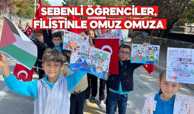 SEBENLİ ÖĞRENCİLER, FİLİSTİNLE OMUZ OMUZA