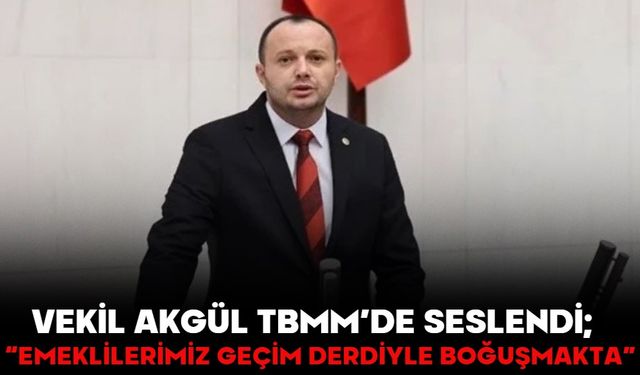 Vekil Akgül TBMM’de seslendi;  “EMEKLİLERİMİZ GEÇİM DERDİYLE BOĞUŞMAKTA”