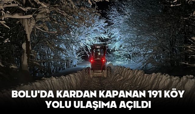 BOLU'DA KARDAN KAPANAN 191 KÖY YOLU ULAŞIMA AÇILDI