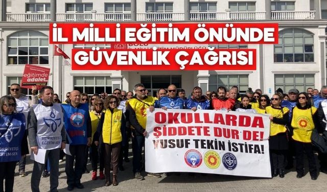 Bolu’da Üç Sendikadan İl Milli Eğitim Önünde Sert Çıkış