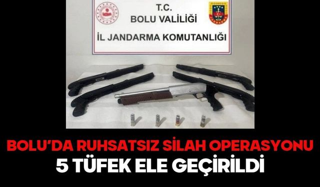 BOLU’DA RUHSATSIZ SİLAH OPERASYONU: 5 TÜFEK ELE GEÇİRİLDİ