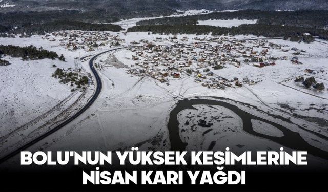 BOLU'NUN YÜKSEK KESİMLERİNE NİSAN KARI YAĞDI