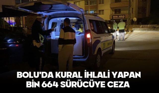 Bolu'da kural ihlali yapan bin 664 sürücüye ceza