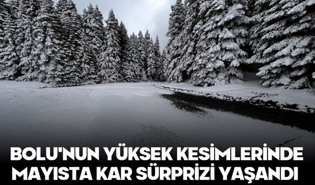BOLU'NUN YÜKSEK KESİMLERİNDE MAYISTA KAR SÜRPRİZİ YAŞANDI