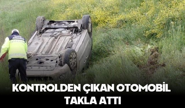 Kontrolden çıkan otomobil takla attı: 2 yaralı