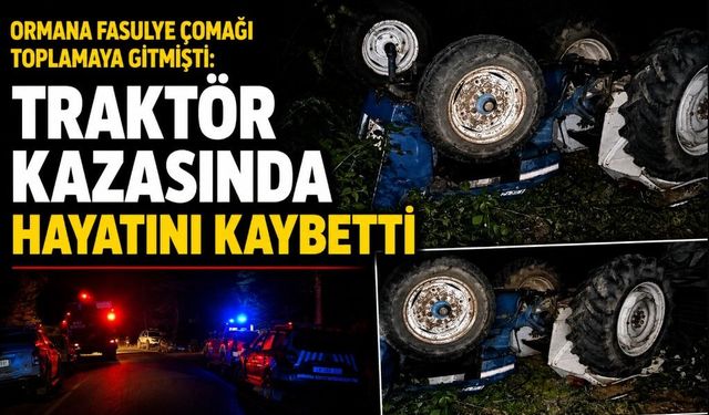 ORMANA FASULYE ÇOMAĞI TOPLAMAYA GİTMİŞTİ:  TRAKTÖR KAZASINDA HAYATINI KAYBETTİ