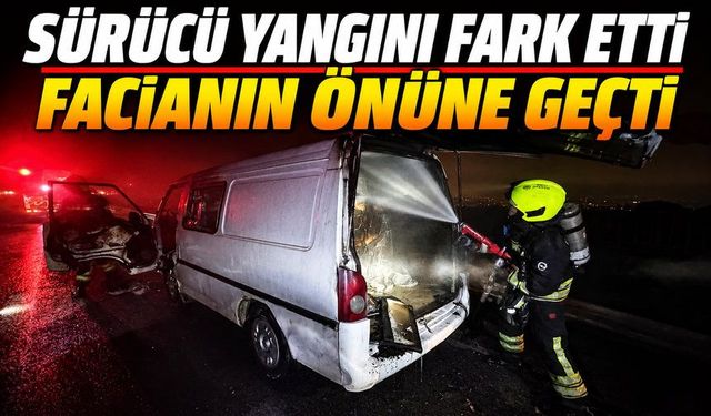 Bolu’da Seyir Halindeki Minibüs Alev Aldı