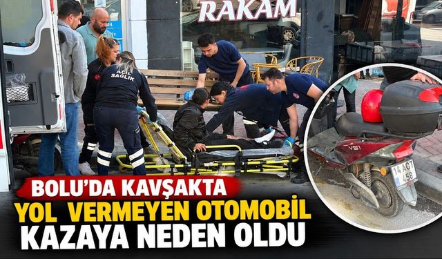 BOLU’DA KAVŞAKTA YOL VERMEYEN OTOMOBİL KAZAYA NEDEN OLDU