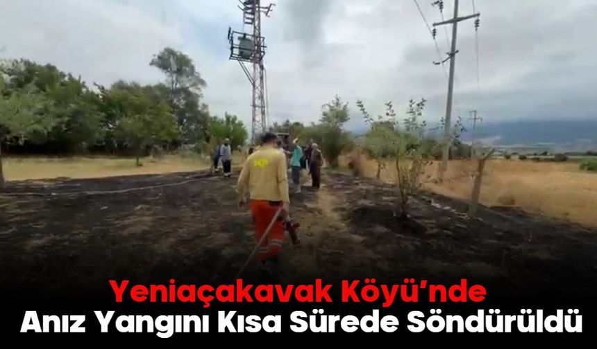 Yeniaçakavak Köyü’nde Anız Yangını Kısa Sürede Söndürüldü