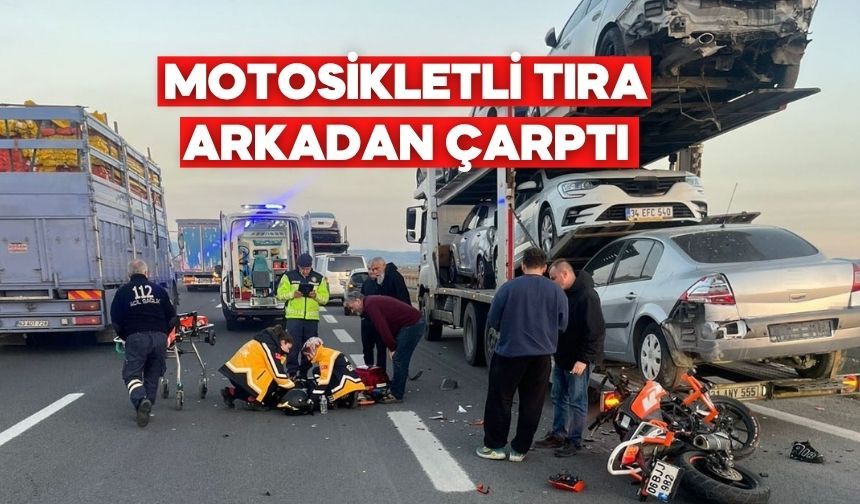 TEM Bolu Geçişinde Tıra Arkadan Çarpan Motosikletli Yaralandı
