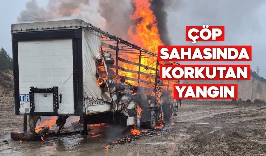 Bolu’da Kâğıt Yüklü TIR Alev Alev Yandı!