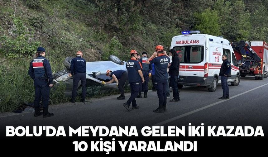 Bolu'da meydana gelen iki kazada 10 kişi yaralandı