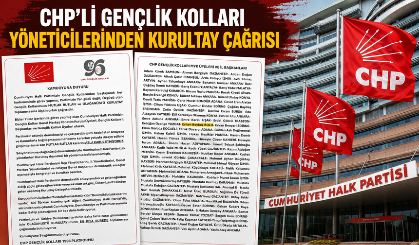 CHP’Lİ GENÇLİK KOLLARI YÖNETİCİLERİNDEN KURULTAY ÇAĞRISI
