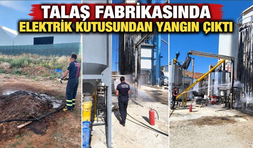 TALAŞ FABRİKASINDA ELEKTRİK KUTUSUNDAN YANGIN ÇIKTI